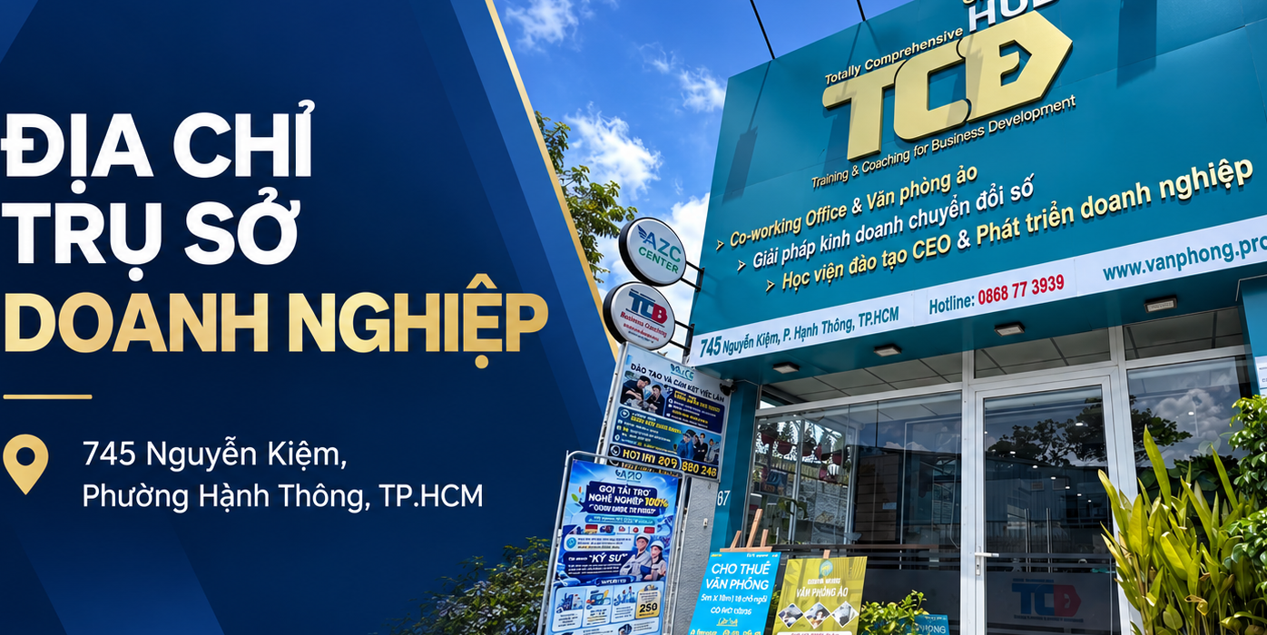Mặt tiền TCBD Growth Hub tại 745 Nguyễn Kiệm cung cấp dịch vụ văn phòng ảo
